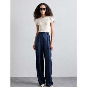 NWT Theory Single Pleat Wide Leg High Rise Draped Pants - Navy Size 2